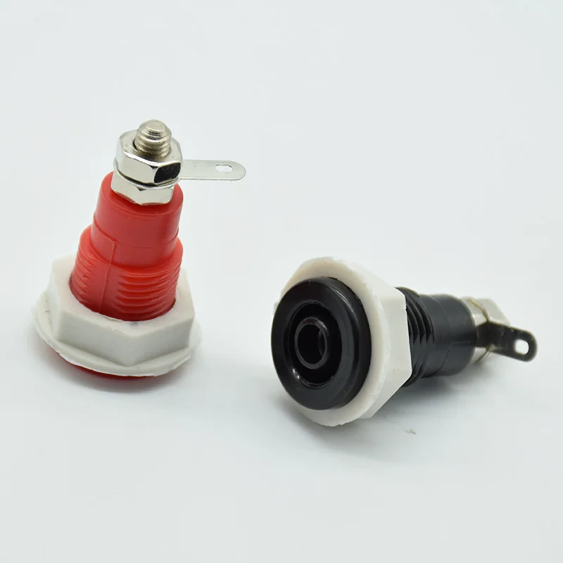 5pcs Terminal 4mm banana socket copper plug socket panel test 4 mm socket high insulation safety mother seat Connector