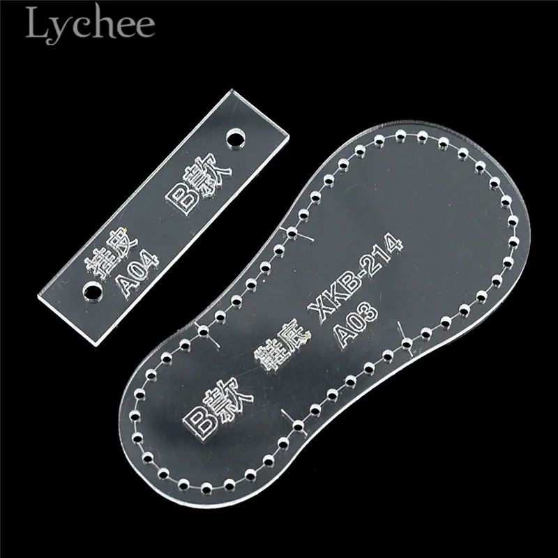 Lychee Life Mini Shoe Design Acrylic Sewing Pattern Boot Hanging Pendent Template DIY Leathercrafts Template