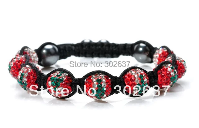 1PCS Rhinestone Crystal Hip Hop Lebanon Flag Beaded Bracelet #22659