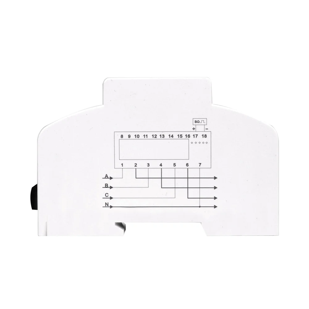 Accurate Three Phases 4 Wires 5-100A 380V Digital Wattmeter Electricity Consumption Measurement Meter 35mm DIN Rail Mounting