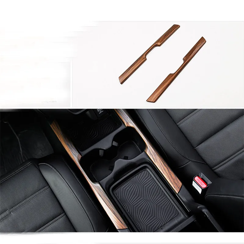 2 قطعة الخوخ الخشب الحبوب حامل أكواب الماء غطاء الكسوة لهوندا ل CRV ل CR-V 2017 2018 التصميم الديكور الداخلية اكسسوارات #3
