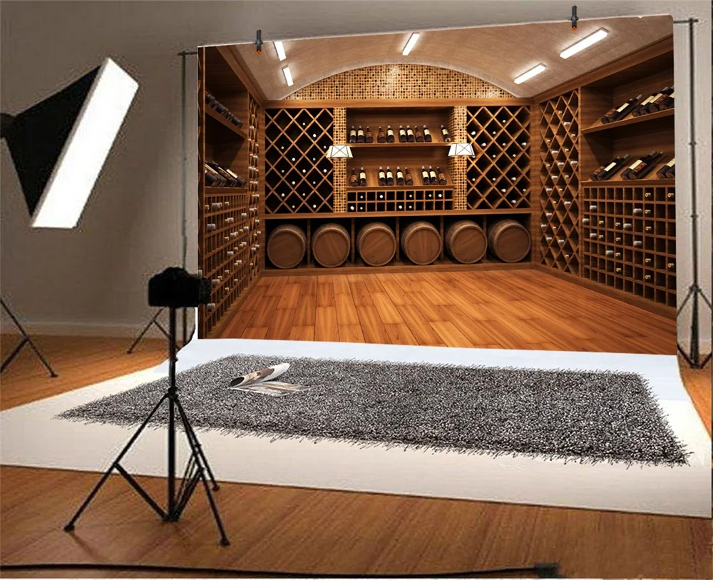 Laeacco النبيذ قبو مجلس الوزراء برميل التصوير الخلفيات مخصصة خلفيات للتصوير الفوتوغرافي للصور الاستوديو