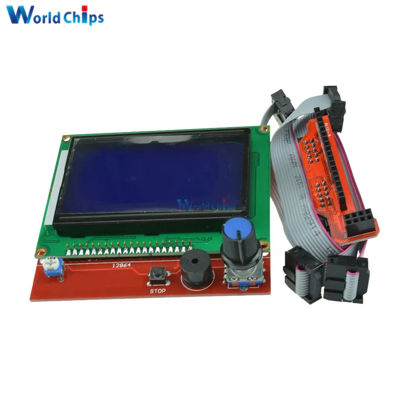 Smart Parts RAMPS 1.4 Controller Control Panel LCD 12864 Display Monitor Motherboard Blue Screen Module for arduino 3D Printer