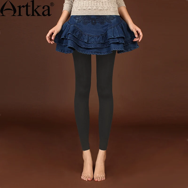 

ARTKA Women Tights 2025 Winter Warm Stockings Autumn Pantyhose Elastic Women's Tights Cashmere Stockings Sexy Tights PM15155Q