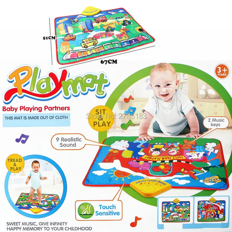 51x67CM baby musical carpet Children Play Mat baby Piano Music gift baby educational mat Electronic toys For Newborn Baby