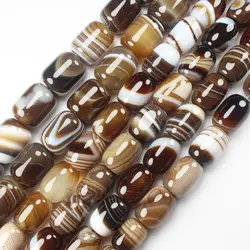 column 10x14mm,15x20mm Botswana Agates Persia Sardonyx onyx Coffe stripe Natural stone drum DIY Loose Beads 15