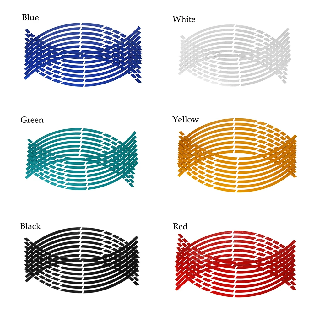 Bandes de bande de jante de coulée pour moto, autocollants d'opathie de roue de voiture, décalcomanies automatiques de vélo de course, 16 pièces, 17 po, 18 po