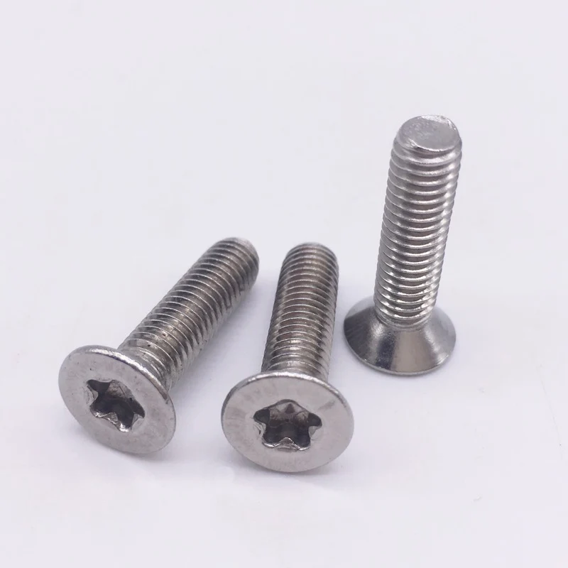 

Wkooa M4 M5 Screw Torx 5 Star Machine Screws Flat Head Stainless Steel Silver Pack 100