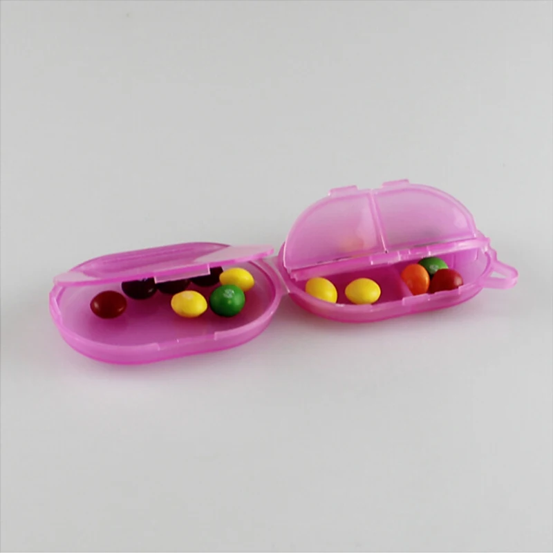 1pcs high quality 5 double box jewelry box small portable box oval shaped pills plastic chip