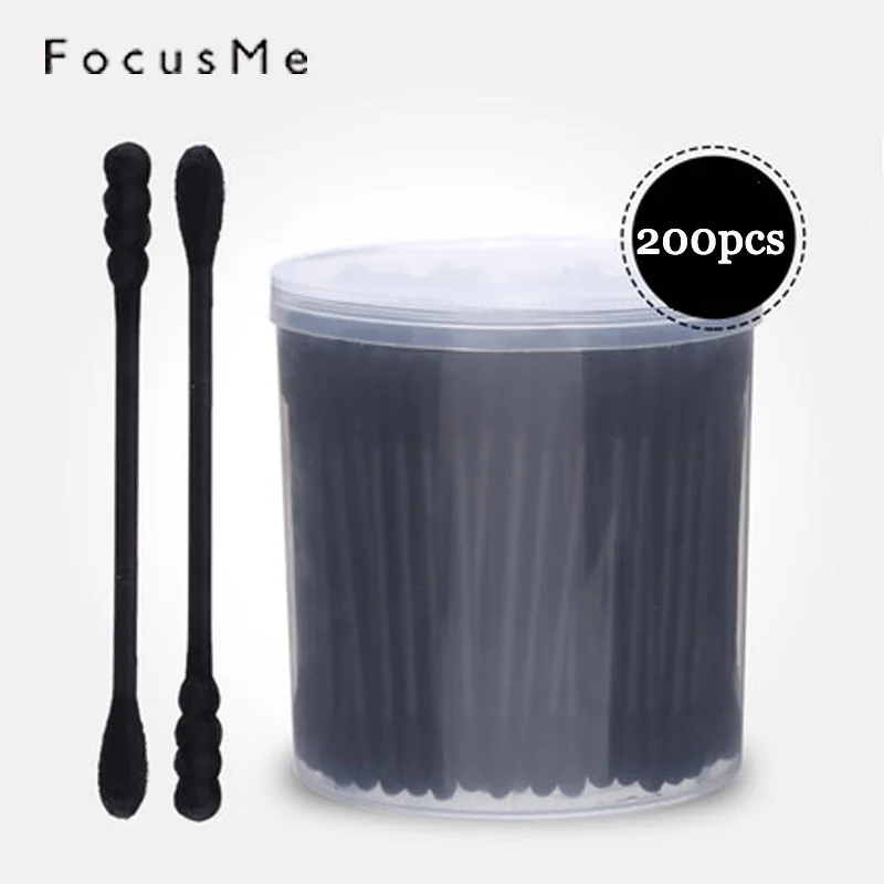 FocusMe 200pcs/Box Double-head Paper Cotton Buds Women Makeup Cotton Swabs Tips Disposable Sticks Nose Ears Cleaning Health Care