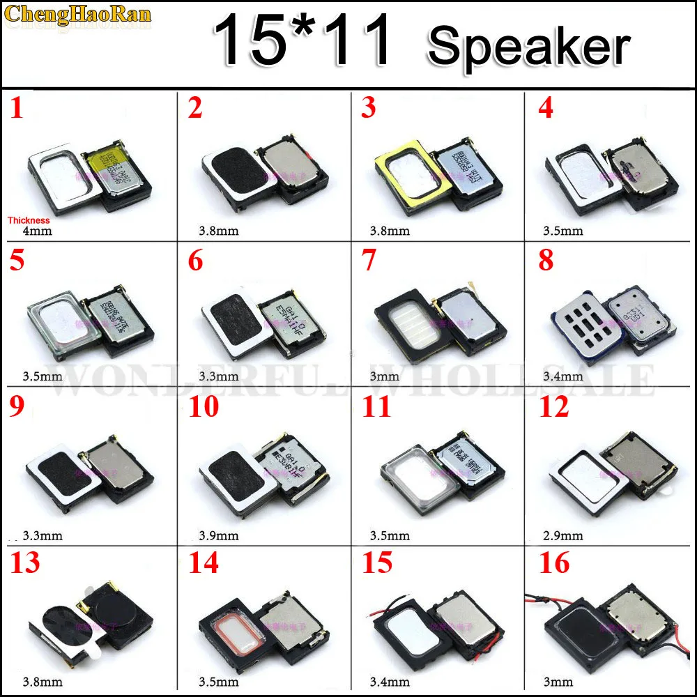 2PCS 15x11 15x11x3 LoudSpeaker Buzzer Ringer Chinese Phone Square speakers Universal for Samsung/Huawei/Mi Xiaomi Redmi