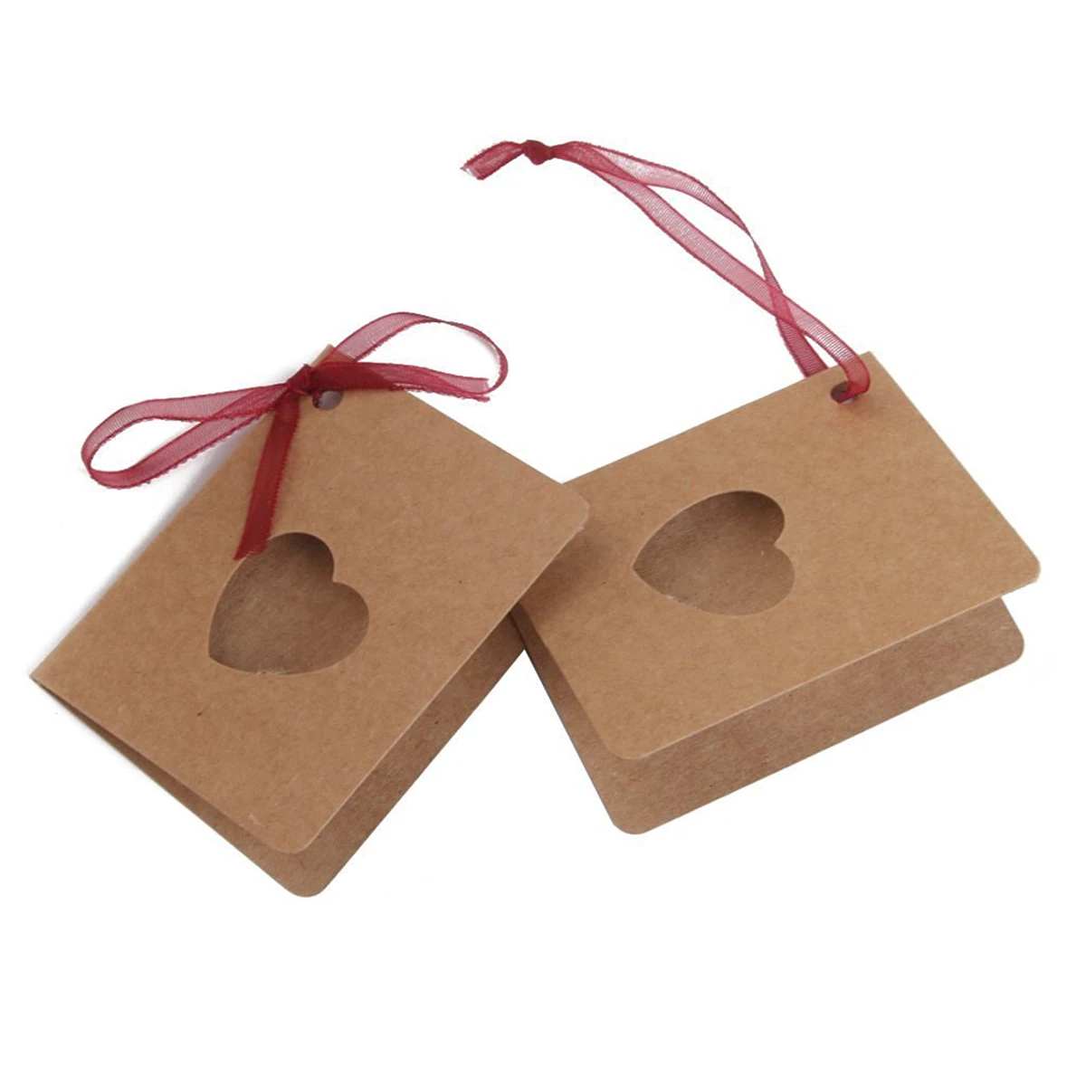 50pcs Card Tag Kraft Paper Valentine Label Hollow Heart Shape For Labels Birthday Gift Gift Gift Gift Gift