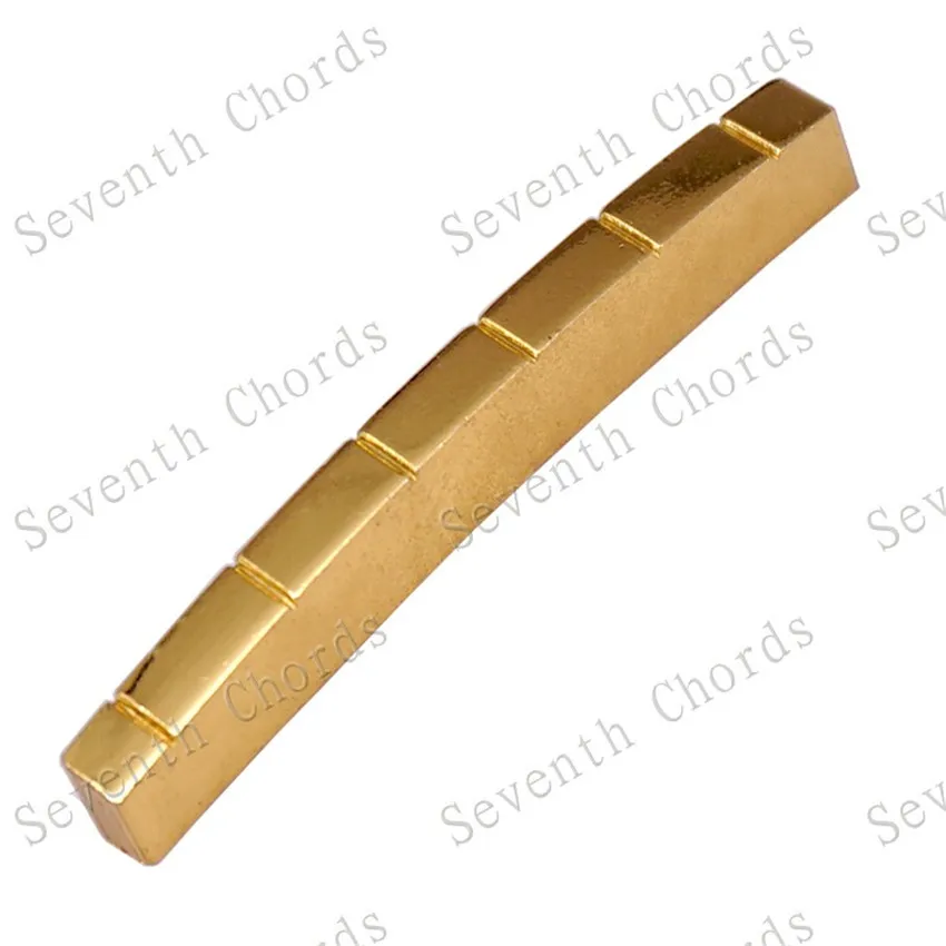 10 Stück/Set Gebogene 6-Saiten-Sattelstücke aus Messing für E-Gitarren in zwei Größen zur Auswahl, Gitarrenteile – Detail 2