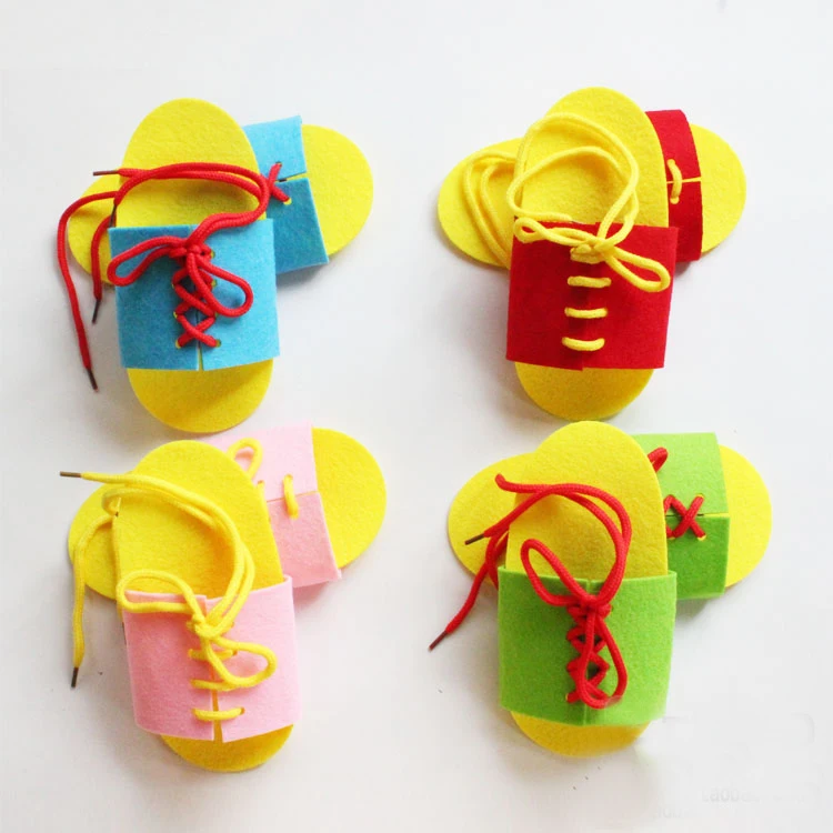 Beautiful 4 Color Kids Early Learning Numbers Children handmade Shoes Nonwoven DIY Felt Fabric