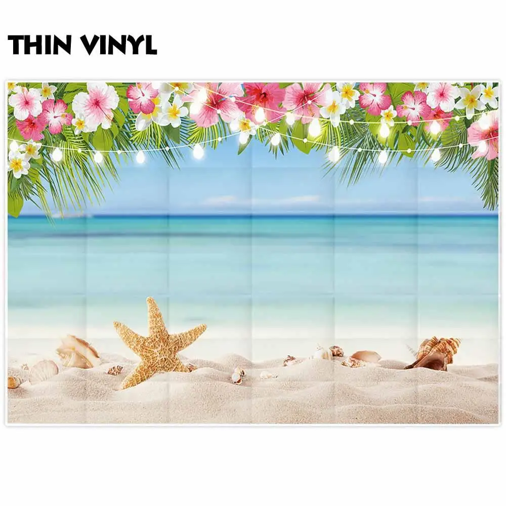 Funnytree photo shoots backdrop beach sea sky starfish flowers string lights party photophone background photozone photocall