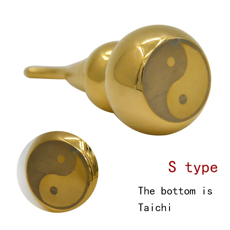 Feng Shui Decor Brass Copper Covered Gourd Wu Lou Hu Lu Chinese Lucky Charm Ancient Tai chi Daming Mantra Home Decoration Gift