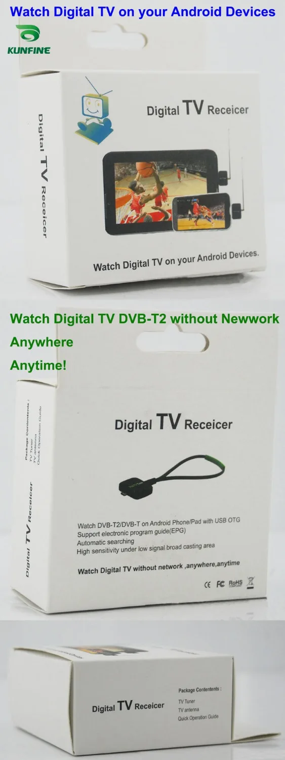 Micro USB Digital DVB-T DVB-T2 TV Tuner Receiver for Android Phone and Pad