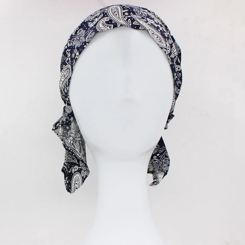 ALTOBEFUN Lady Rural Caps Classical Girl Bandanas Women Hip-hop Stretchy Turban Cap Female Headwear Chemo Hat Polyester BD010