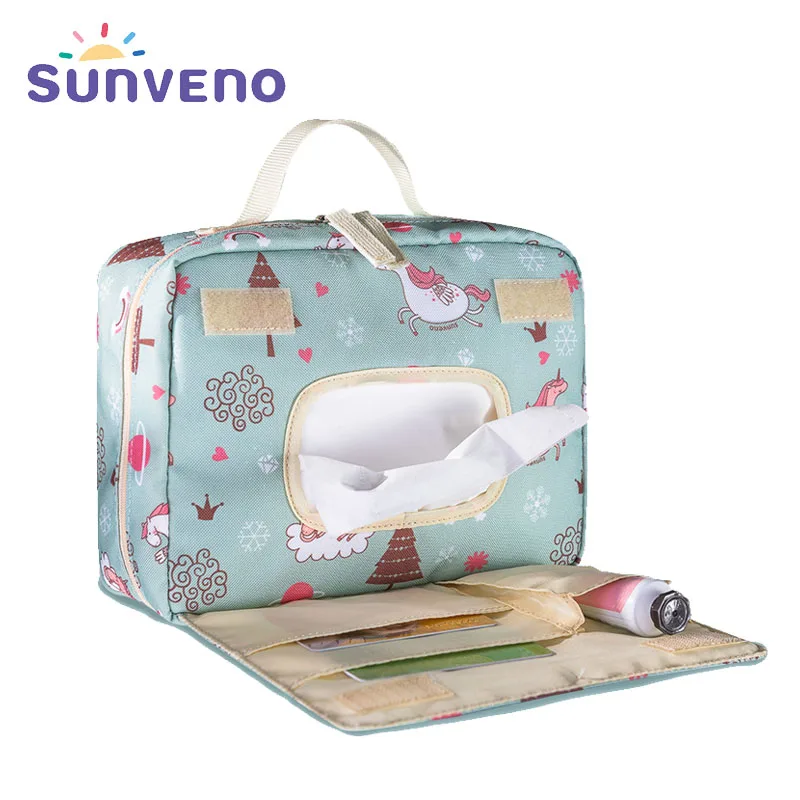 Sunveno-Bolsa de pañales impermeable para el cuidado del bebé, bolsa de pañales de maternidad, reutilizable, a la moda, novedad