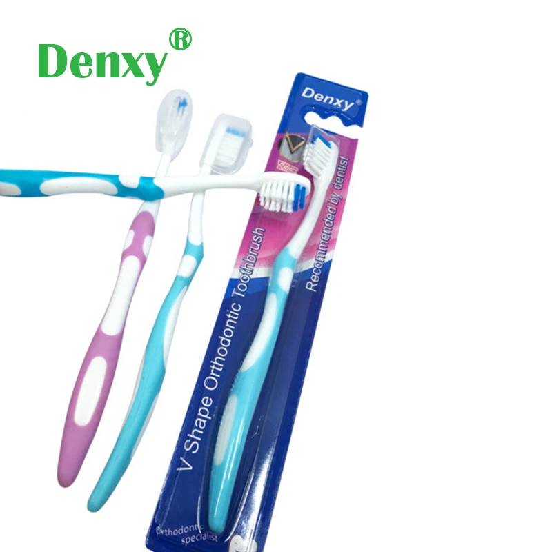 6pcs V Shape Orthodontic Toothbrush Dental Brace Deep Clean Bracket Orthodontic Patient ToothBrush Oral Dental Care Dentist