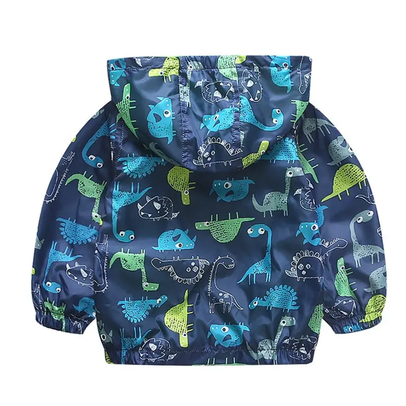 COOTELILI 80-120cm Spring Autumn Dinosaur Windbreaker Kids Jacket Boys Outerwear Coat Hooded Baby Clothing For Boys