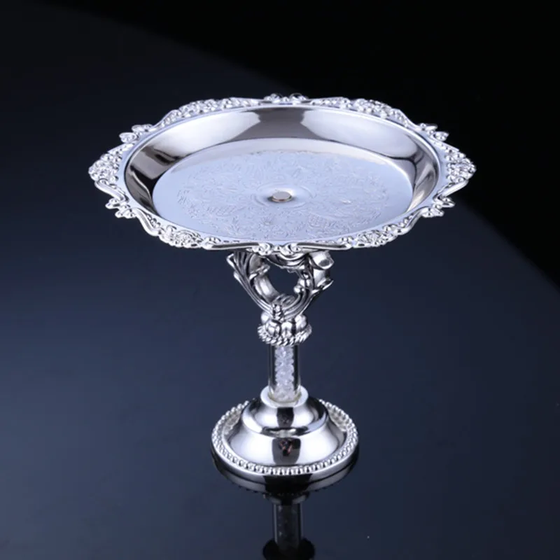 2pcs/pair Europe Silver/Golden Cake Stand Mini Snack Fruit Tray Metal Dessert Table Wedding Decoration StorageTray Cupcake Stand