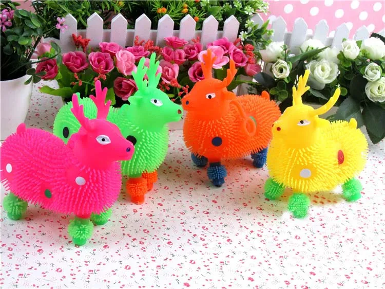 

Подарок на день защиты детей, фигурки пятнистого оленя, семь шариков, унисекс, детское освещение, горячая распродажа, 2021, палевый вспышка, игрушки с шариками