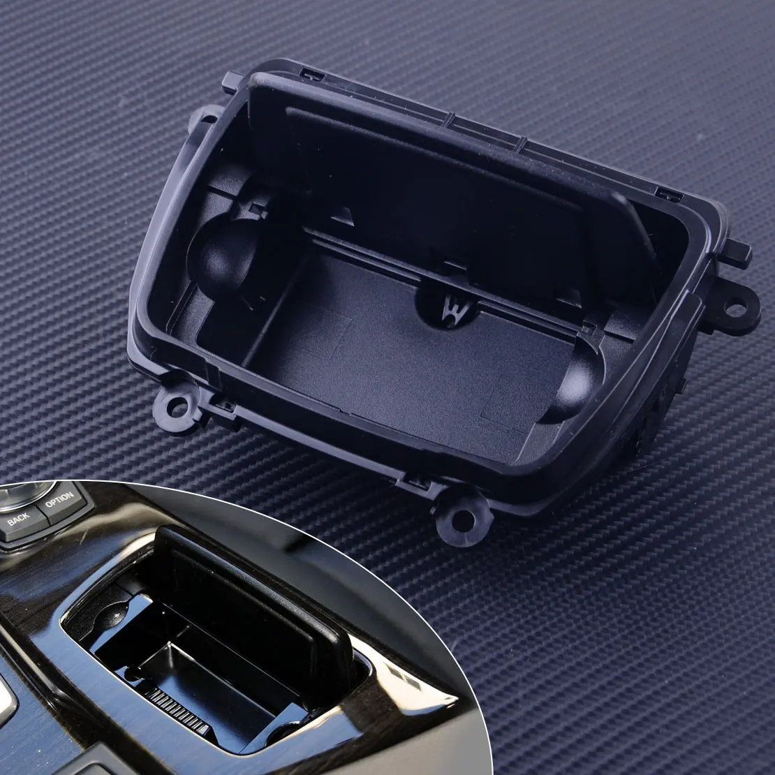 DWCX Black ABS 51169206347 Front Center Console Ashtray Fit For BMW F10 F11 5 SERIES 2010-2013 2014 2015 2016 LCI AND NON LCI 