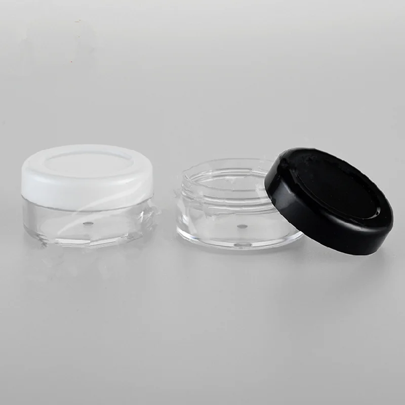 10g small empty clear plastic cosmetic jar sample display container packaging,round pot screw cap lid,Mini PS tin F20172662