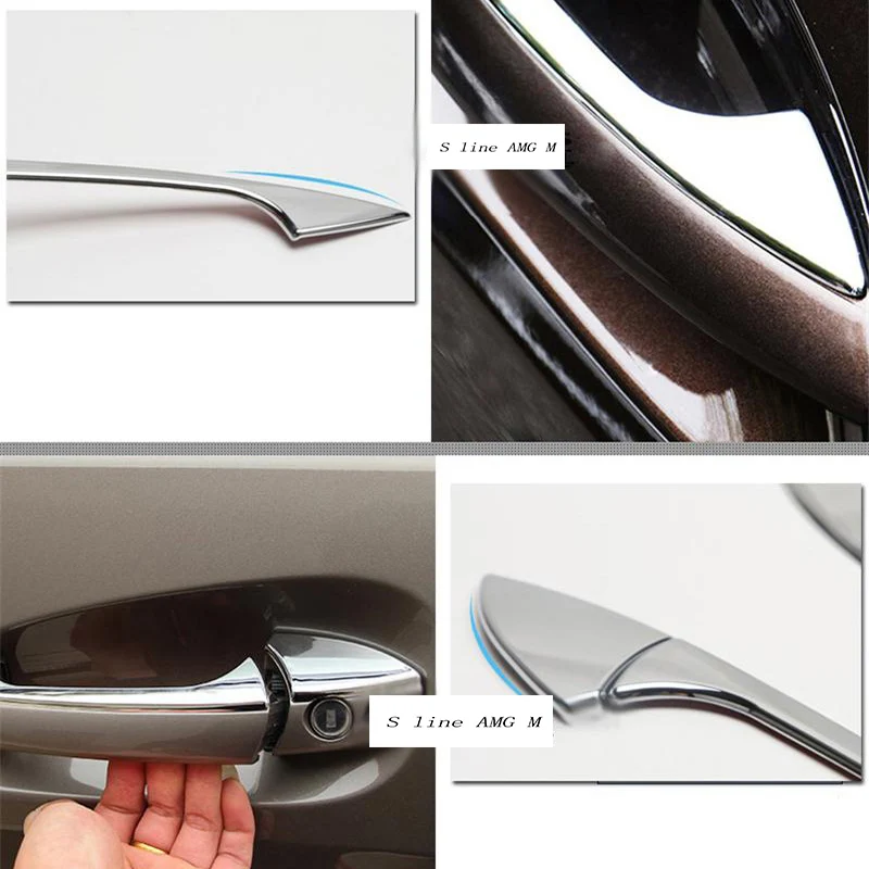 Car Styling Outer Door Bowl And Handle Protective Stickers Cover Trim for Mercedes Benz GLE W166 ML GL GLS X166 auto Accessories