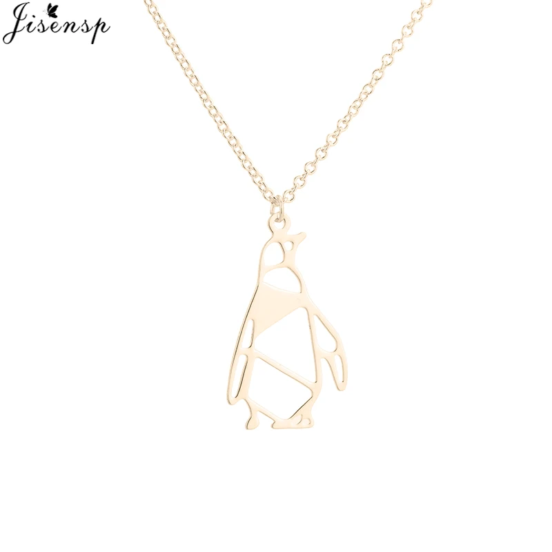 Jisensp Necklace 2024 Lucky Origami Penguin Necklace for Women Lovely Vivid Animal Penguin Pendant Necklace Trendy Jewelry