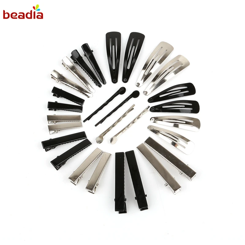 20pcs Black/Rhdium Color 3 Styles Hair Accessories Hairpin Barrette Fitting Baby Kid Child Hair Pins DIY hair Jewelry Findings