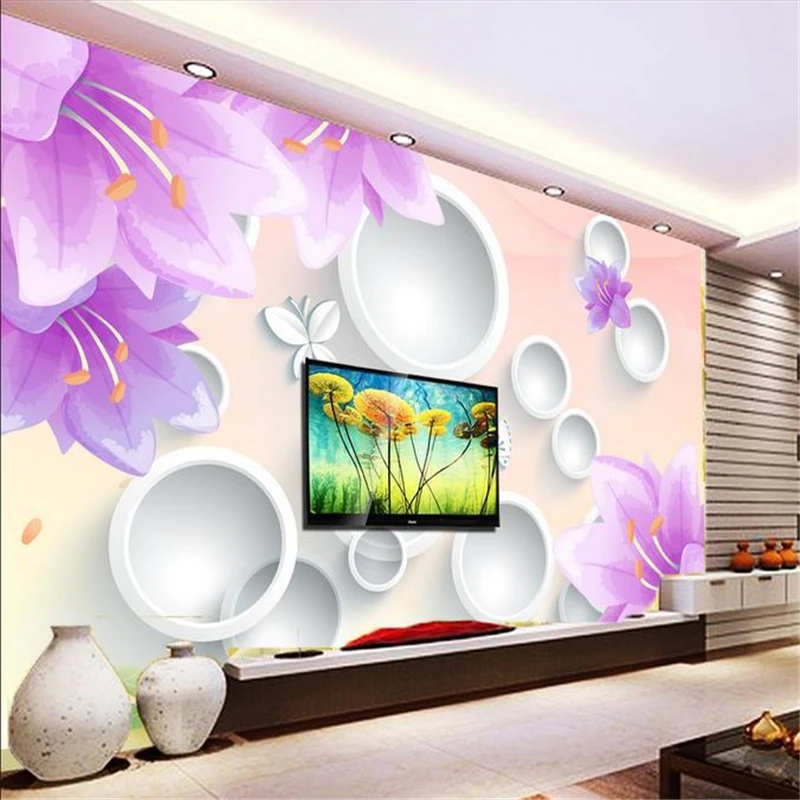 

beibehang Customize size High Quickly HD mural 3d stereoscopic wallpaper wallpaper wall paper lily flower papel de parede