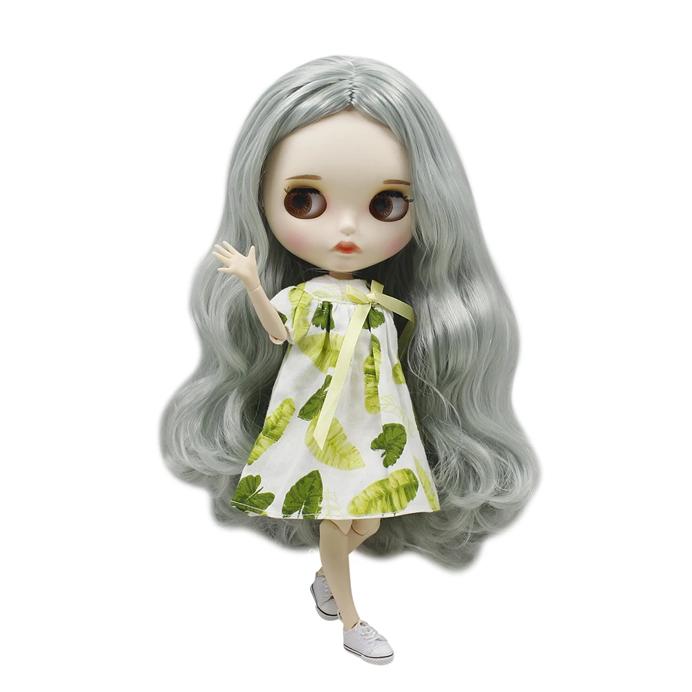 ICY 1/6 bjd joint body mysterious green curly hair matte face with eyebrows Lip gloss gift toy