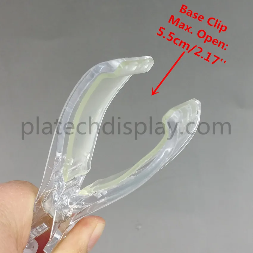 Large Open Size POP Plastic Swivel Sign Card Display Clip Price Tag Holder Tube Clear 50pcs