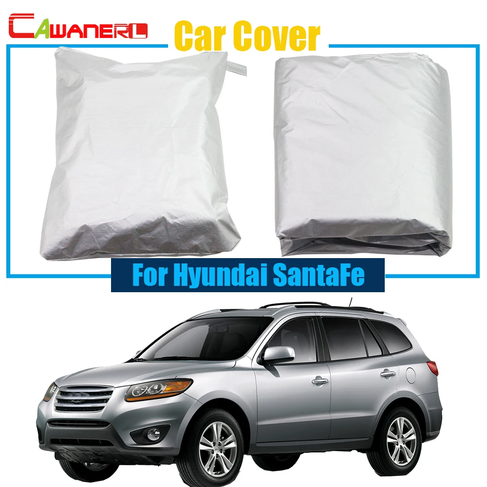 Cawanerl Full Car Cover Anti UV Snow Sun Rain Resistant Protector Cover Dustproof For Hyundai Santa Fe