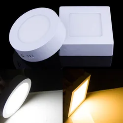 Montowane na powierzchni oświetlenie sufitowe LED 9W 15W 25W lampa panelowa ciepły/naturalny/zimny biały AC85-265V okrągły kwadrat reflektor LED dla domu