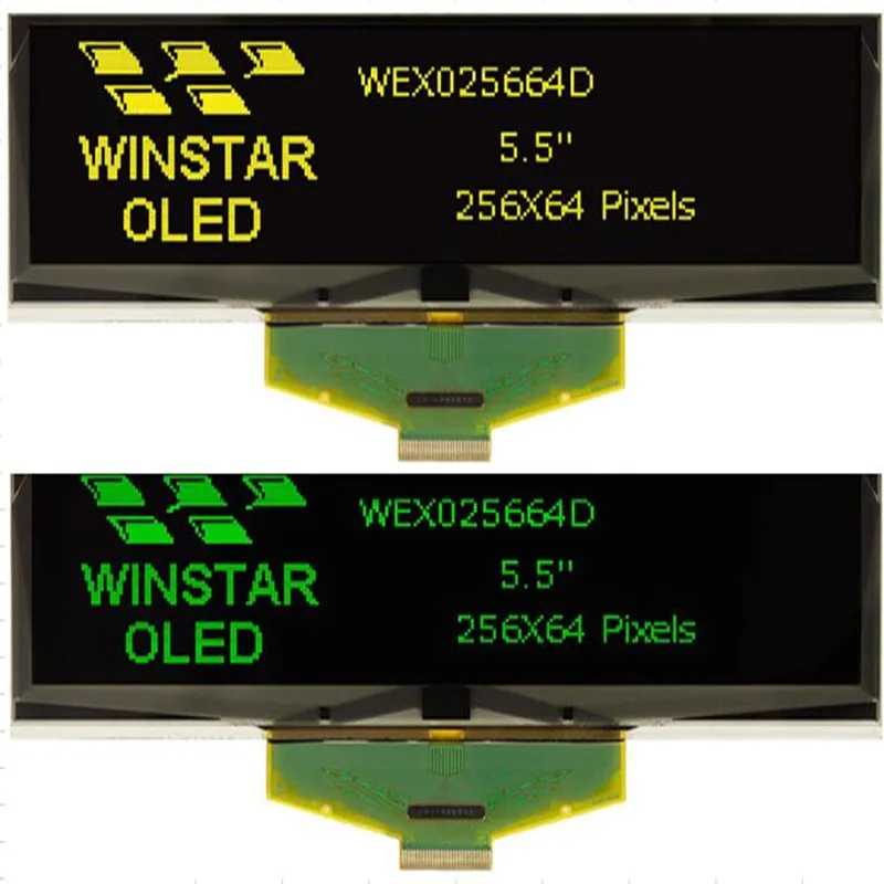 WEX025664D Winstar is 5.5 inch 256x64 TAB OLED display POS system application standard emitting yellow colors new and original