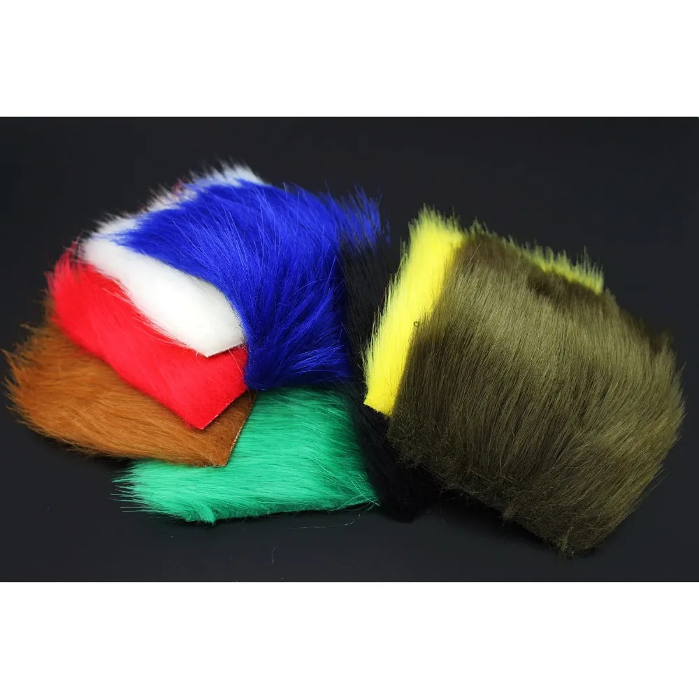 

Tigofly 8 pcs 8cmX8cm Furabou Craft Fur 8 Plain Colors Synthetic Fiber Streamer Tail Wing Fly Fishing Tying Materials