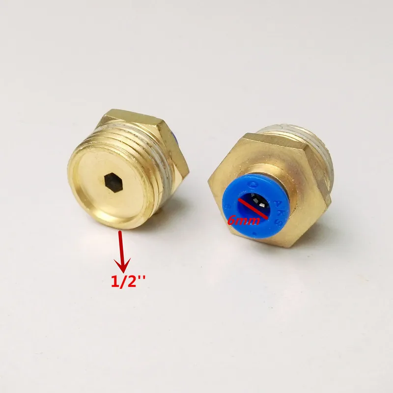 

10pcs/lot 6mm Tube 1/2'' Thread Pneumatic Fitting Quick Joint Connector PC6-4