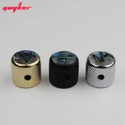 1 PCS ABALONE Guitar Knobs Electric Bass Potentiometer Cap Chrome/Black