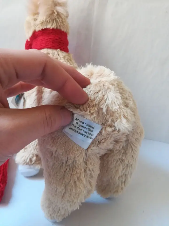Grand jouet en peluche alpaga de dessin animé 28x20cm, joli chapeau rouge, oreiller de poupée douce en alpaga, cadeau d'anniversaire b2554