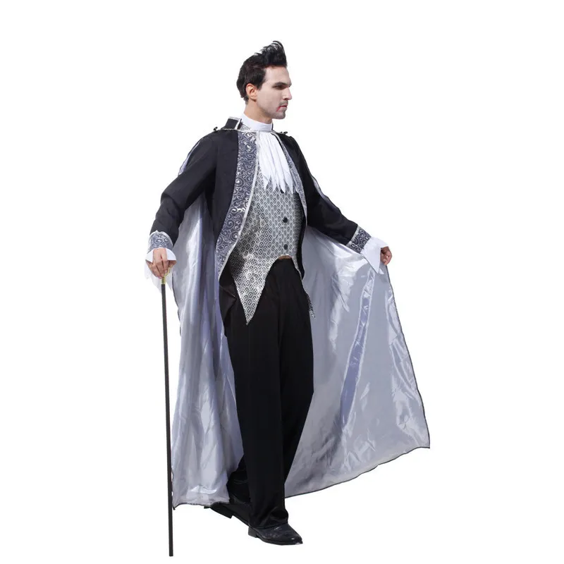 Nuevos hombres Noble Vampiro Cosplay Halloween disfraz de aristocracia europea carnaval mascarada puesta en escena vestido de corte de caballero