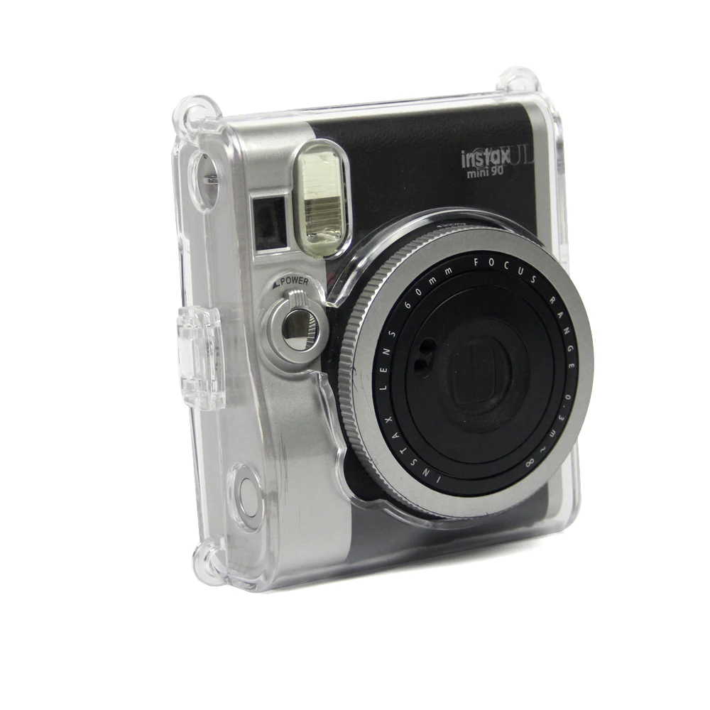 For Fujifilm Instax Mini NEO Classic 90 Instant Camera Protective Crystal Clear Carry Case Hard Cover Bag With Shoulder Strap