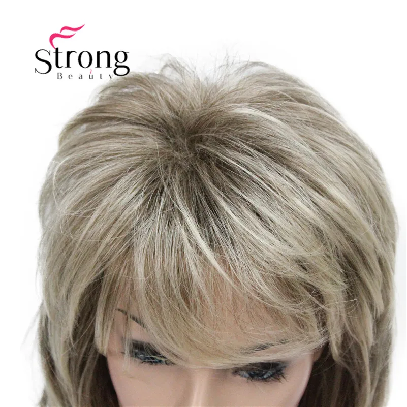 StrongBeauty Long Shaggy capas Ombre rubia clásica gorra sintético peluca pelucas de mujer color opciones