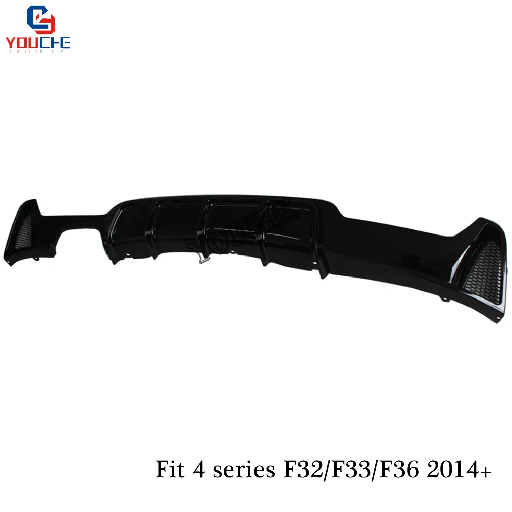 Rear Bumper Diffuser Rear Lip Spoiler Splitter for BMW 4 Series F32 F33 F36 with M package 418i 420i 428i 430i 435i 440i 2014 +