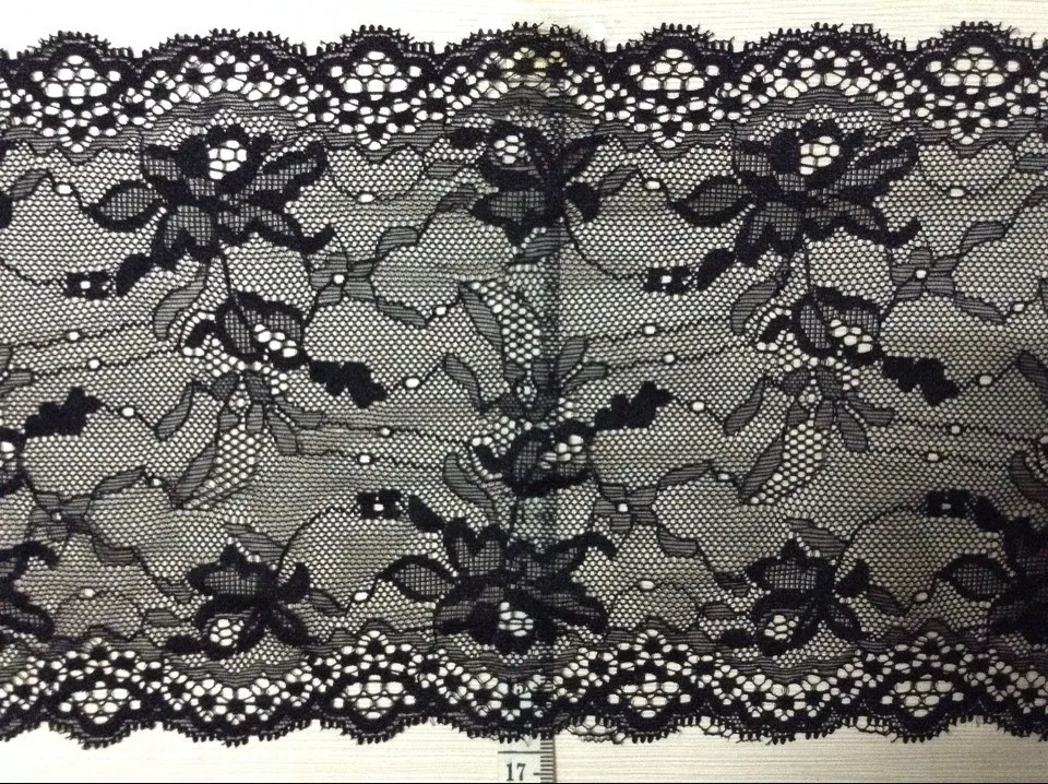 

17cm luxurious and exquisite elastic jacquard lace, soft and elegant lace trimming,XERY-YXF1