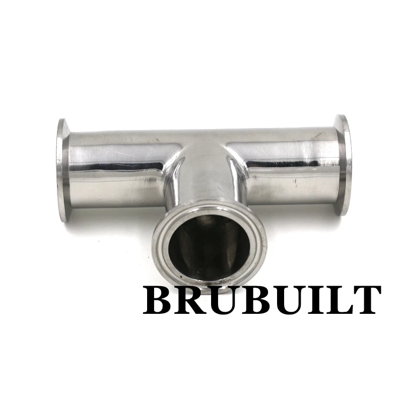 Conector sanitário tri-clover de 1.5 polegadas, conexões em t 304, fermentação caseira