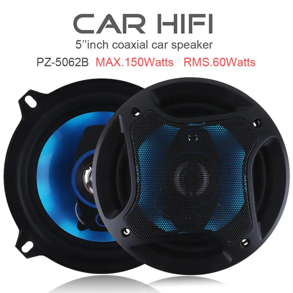 2pcs 5 Inch 150W 3 Way Car Coaxial Horn Auto Audio Music Stereo Full Range Frequency Hifi Speakers Non-destructive Installation