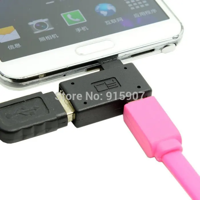 Micro USB 2,0 OTG-Host-Adapter mit USB Power für Galaxy S3 S4 S5 Note2 Note3 Handy & Tablet 90 grad Right angle